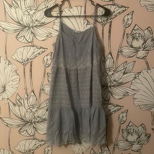 American Eagle Outfitters Tiered Light Blue Mini Dress